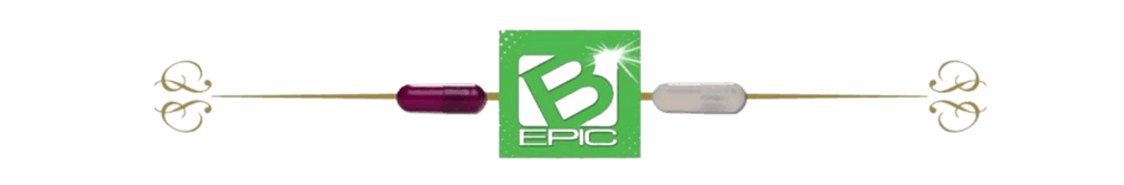 Logo bepic, obok którego jest biała i fioletowa kapsułka Acceler8