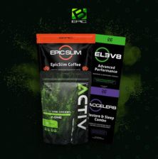Paquete de cuatro productos: EpicSlim Coffee, Elev8, Activ Greens, Acceler8 sleep/restore