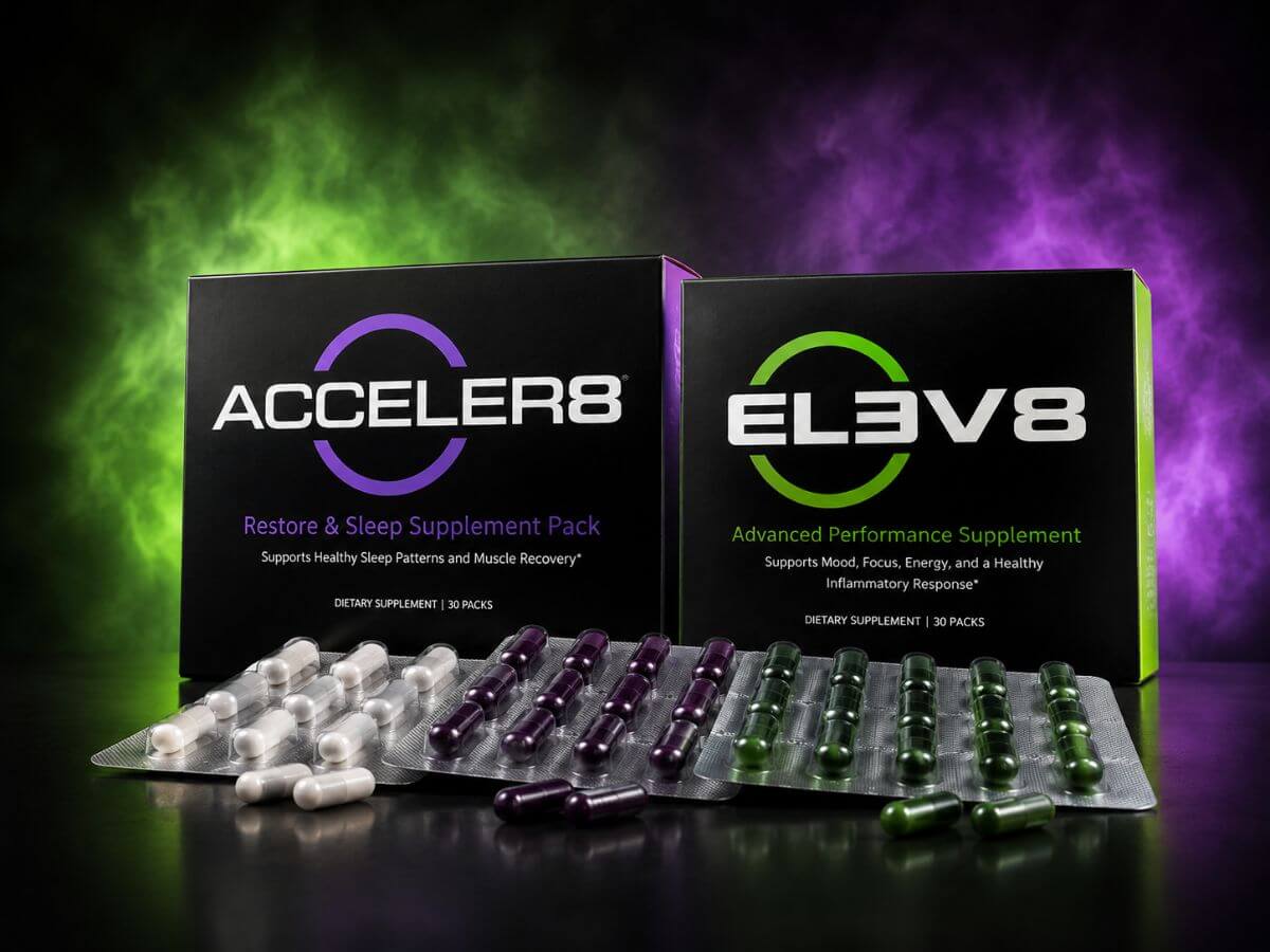 B-Epic Elev8 i Acceler8 - system 3 kapsułek - zielone, białe i fioletowe kapsułki